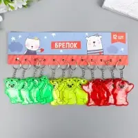 Брелок для ключей светоотражающий &laquo;Мишка&raquo;, пластик, 5&times;5.5 см, МИКС