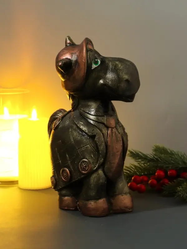 Копилка "Конь в пальто" 16,5х11,5х25 см, золото