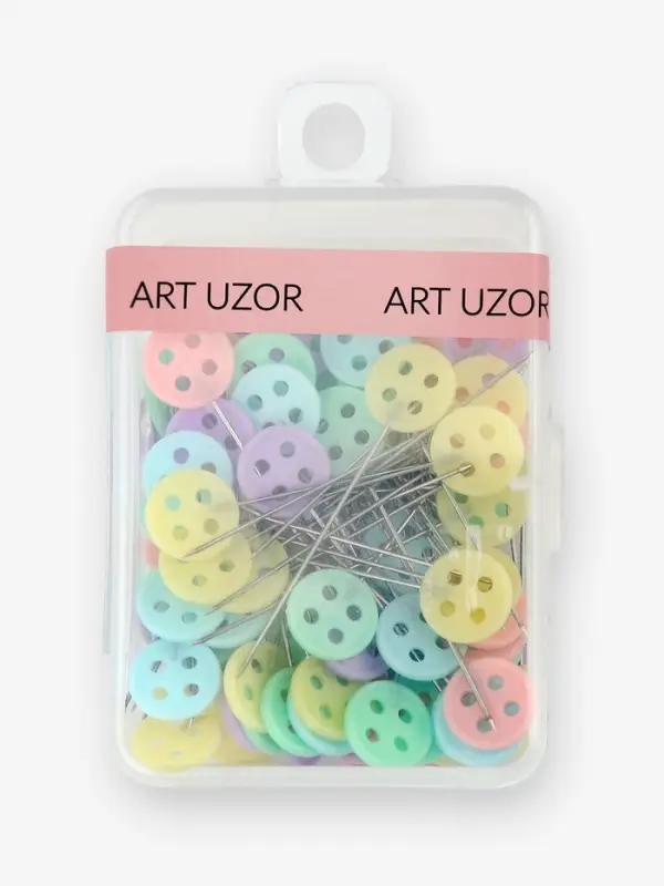 Булавки для квилтинга &laquo;Пуговки&raquo;, 46 мм, 100 шт., разноцветные