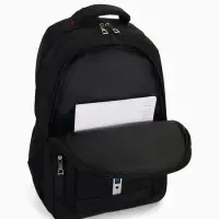 Рюкзак молодёжный на молниях, 2 отдела на молнии, 4 кармана, 37&times;17&times;54 см, чёрный