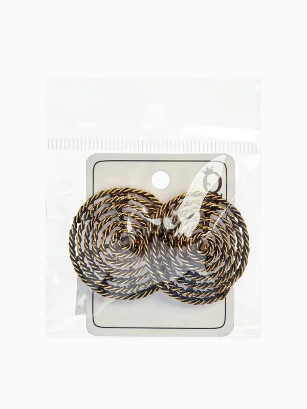 Серьги клипсы для ушей QF &laquo;Гипноз&raquo;, цвет чернёное золото