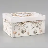 Коробка подарочная, складная 31.2&times;25.6&times;16.1 см &laquo;Новогодний венок&raquo;