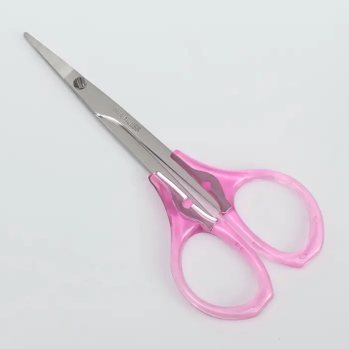 Ножницы маникюрные, с колпачком, прямые, 9.5 см, МИКС