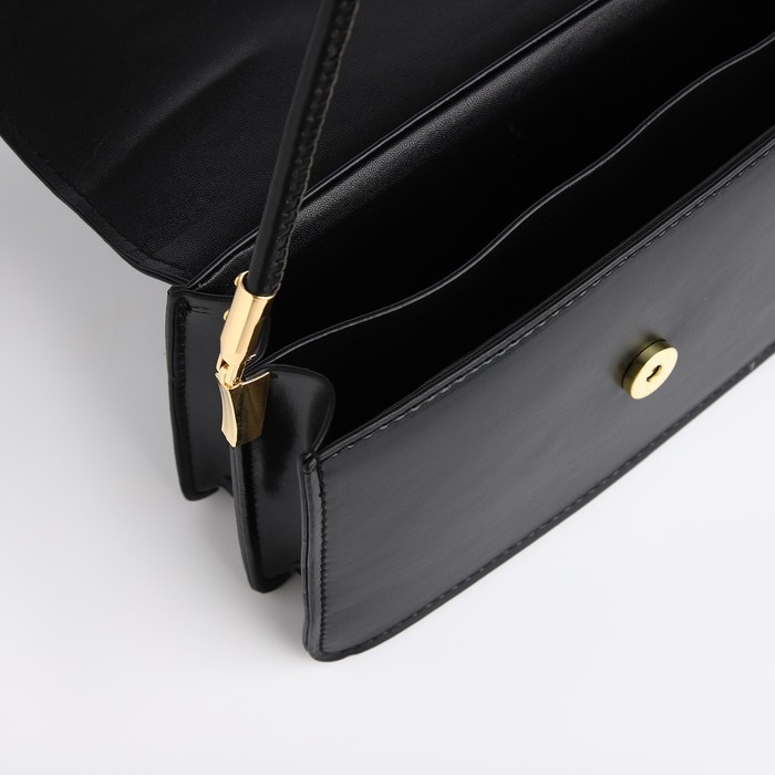 Сумка женская на клапане, 24х13х8 см, цвет чёрный Сумка женская на клапане, 24х13х8 см, цвет чёрный