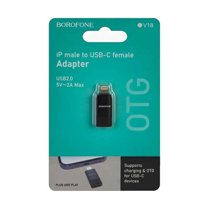 * Переходник BV18 OTG Lightning Type-C 2.0 Borofone * Переходник BV18 OTG Lightning Type-C 2.0 Borofone