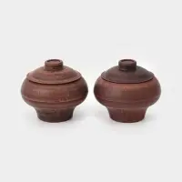 Горшочки для запекания &laquo;Гладкий&raquo;, набор 2 шт., 600 мл, 14&times;13 см, красная глина