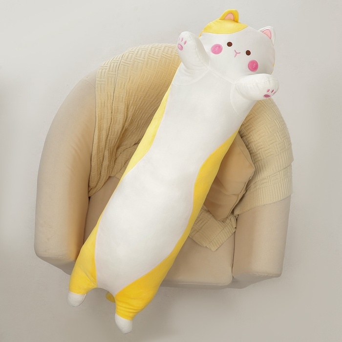 Шкурка мягкой игрушки «Кот-батон», 110 см, цвет жёлтый, без набивки Шкурка мягкой игрушки «Кот-батон», 110 см, цвет жёлтый, без набивки