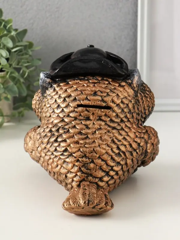 Копилка Копилка "Сова в треуголке" 18х17 см, бронза с серебром