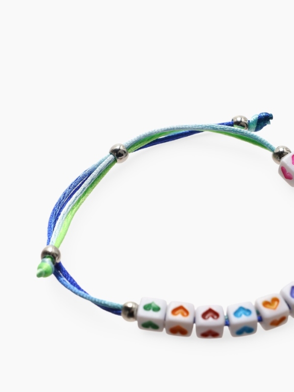 Браслет детский "Выбражулька" на затяжке, панда с бусинами, цветной