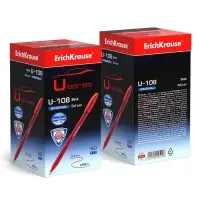 Ручка шариковая ErichKrause U-108 Original Stick, узел 1.0 мм, чернила красные, супермягкое письмо, длина линии письма 1000 метров