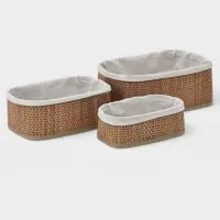 Корзины для хранения Naturel, прямоугольные, 3 шт.: от 22&times;12&times;8 см до 30&times;20&times;12 см