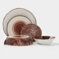 Блюдо для подачи Magistro Wood, 27.8&times;27.5&times;3 см, фарфор, коричневое