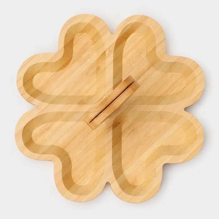 Менажница Доляна &laquo;Цветок&raquo;, 19.5&times;19.5 см, 4 секции, бамбук