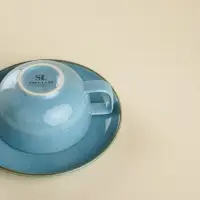 Чайная пара SL Home &laquo;Аззура&raquo;, 2 предмета: чашка 300 мл, блюдце d=16.7 см, фарфор, бирюзовая