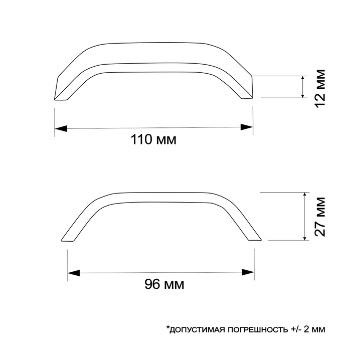 Ручка скоба РС109, м/о 96 мм, цвет хром, 4 шт TMP