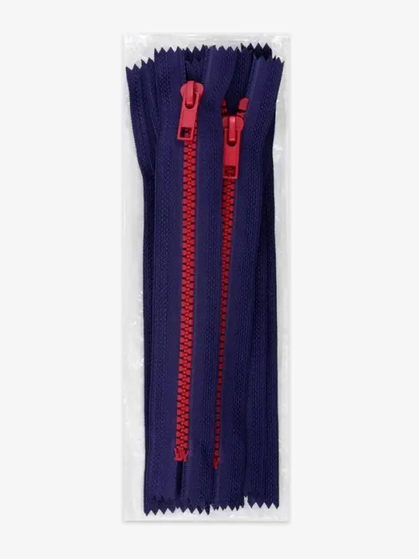 Молния &laquo;Трактор&raquo;, №5, неразъёмная, замок автомат, 18 см, синяя, красная