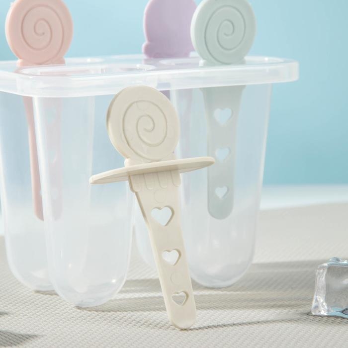 Форма для мороженого «Сладости», 12×11,5×12 см, 4 ячейки, цвет МИКС Форма для мороженого «Сладости», 12×11,5×12 см, 4 ячейки, цвет МИКС