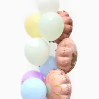 Воздушные шары "Розовый тортик" фольга, латекс, набор 12 штук