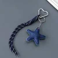 Брелок на карабине текстиль "Звезда" джинс, с узлом 21х7,7х2 см