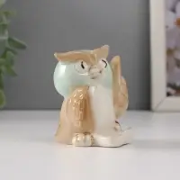 Фигурка керамика &laquo;Маленький филин с пером и бумагой&raquo;, 6.5&times;5.6&times;6.4 см