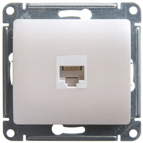 GLOSSA Розетка компьютерная RJ45 категория 5E перламутр в рамку