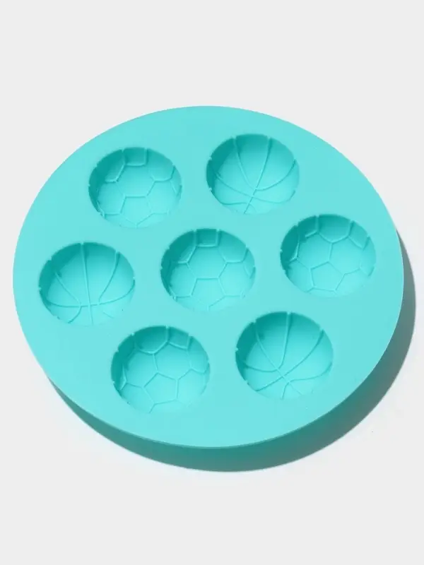 Форма для муссовых десертов и выпечки KONFINETTA &laquo;Спортивные мячи&raquo;, d=15.5 см, силикон, бирюзовая