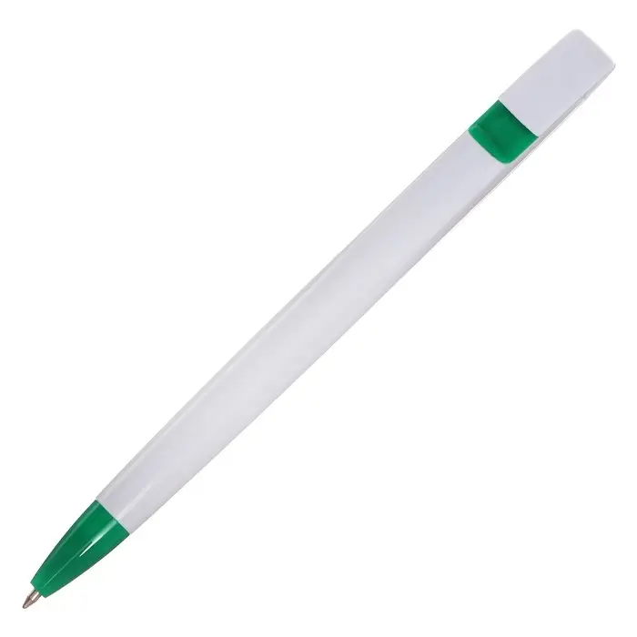 Ручка шариковая автоматическая Calligrata, 1.0 мм, клип 1×5 см, под логотип, корпус белый с зеленым, стержень синий