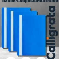 Набор папок-скоросшивателей А4, 5 штук, Calligrata, 180 мкм, с прозрачным верхом, синий