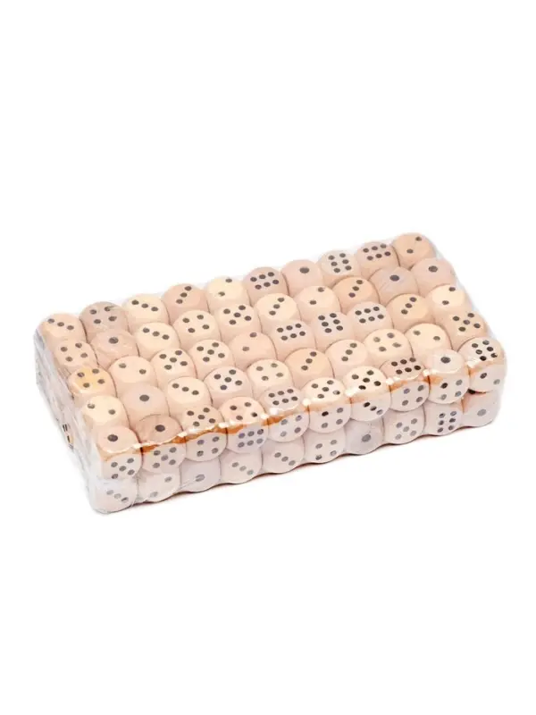 Кубики игральные, 1.4&times;1.4 см, набор 100 шт., деревянные