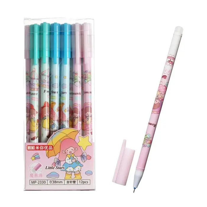 Ручка гелевая со стираемыми чернилами Calligrata, 0.38 мм, стержень синий, корпус с «Аниме», МИКС