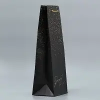 Пакет подарочный под бутылку &laquo;Блеск&raquo;, 36&times;14&times;10 см