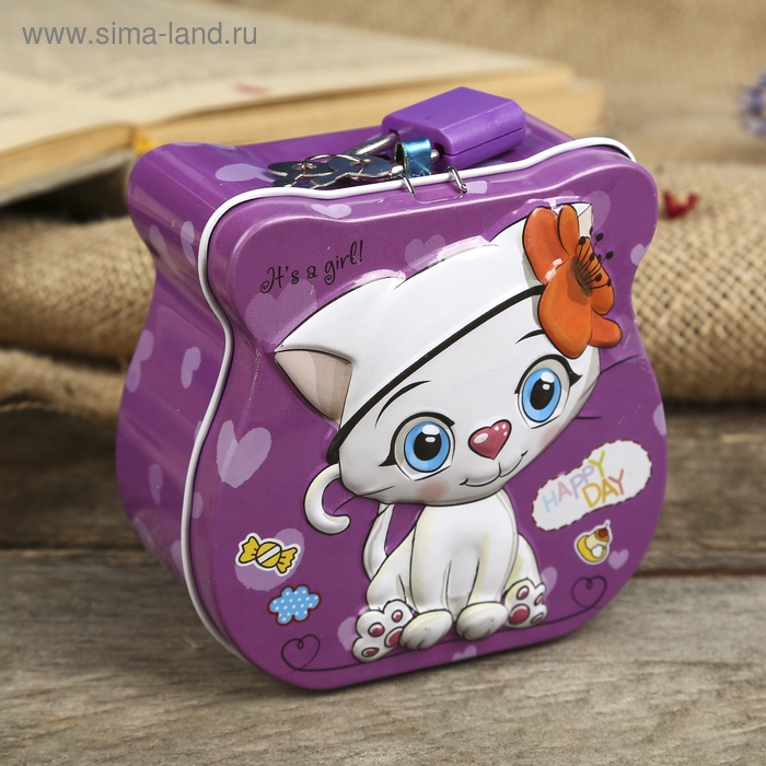 Копилка металл Копилка металл "Милый котёнок" МИКС 8,5х9х4,5 см