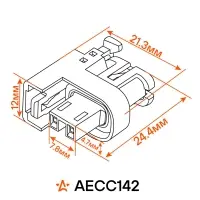 Разъем 2 pin с проводами для топливной форсунки Chevrolet Lacetti, Aveo, Lanos