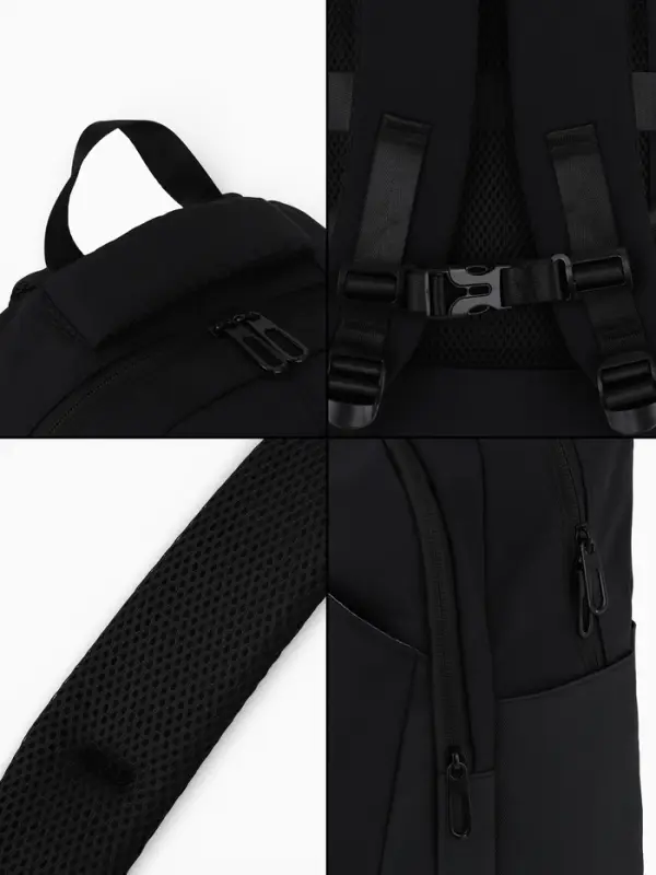 Рюкзак, 27*13*38,5 см, 2 отд 3н/карм, Комби, Водонепрон. дно, черный