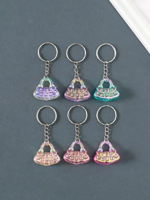 Брелок пластик "Сумочка" блёстки МИКС 2,7х3х1,3 см