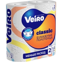 Полотенца бумажные Veiro Classic 2сл с тиснением  12м 2рул/уп_5п22