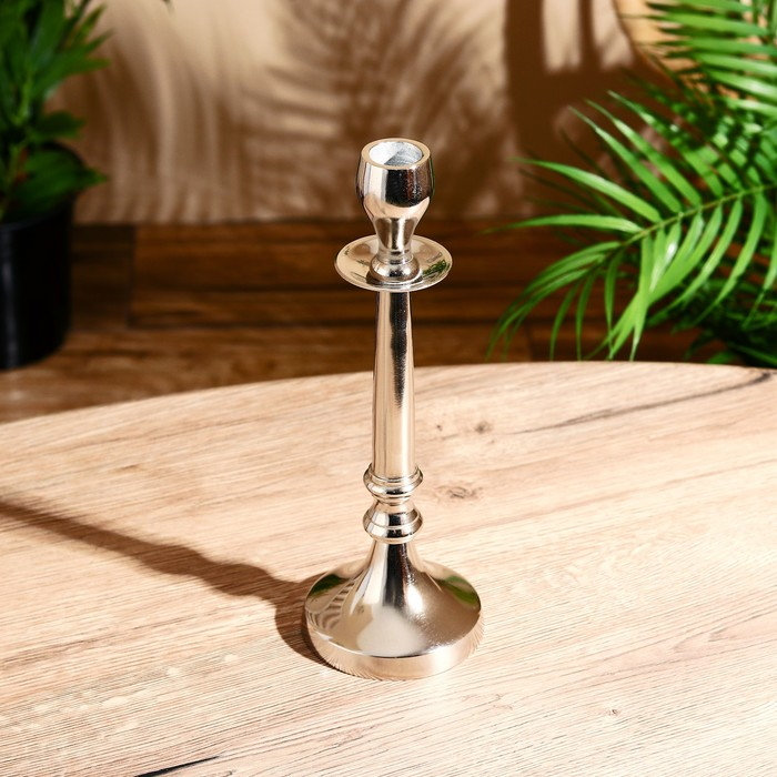 Подсвечник алюминий Подсвечник алюминий "Ампир" на 1 свечу 9,5х9,5х25 см