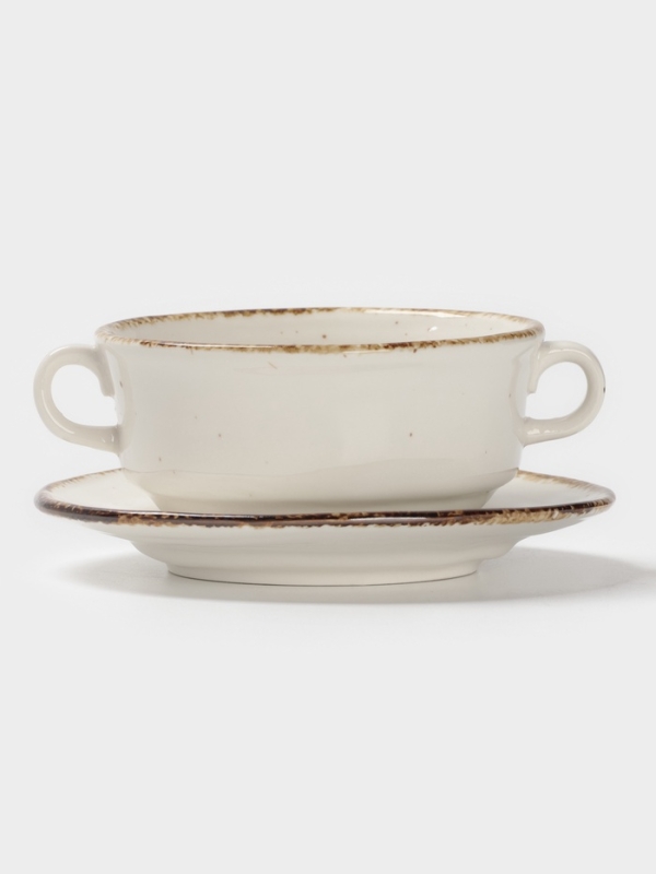 Бульонница Magistro  Бульонница Magistro "Alpine Frost" 250 мл 14,6х14,6х7,2 цвет белый с блюдцем