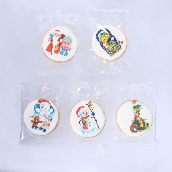 Новый год. Печенье ванильное Новый год. Печенье ванильное "Новогоднее" 35гр (1кор=16шт)