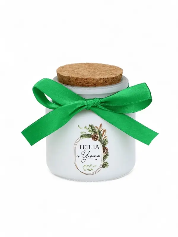 Свеча ароматическая в стакане «С Новым годом», аромат хвойный лес