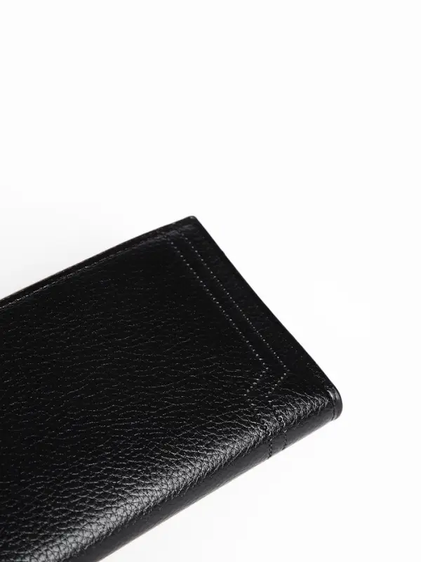 Портмоне мужское, без застежки, 3 отделения, чёрное