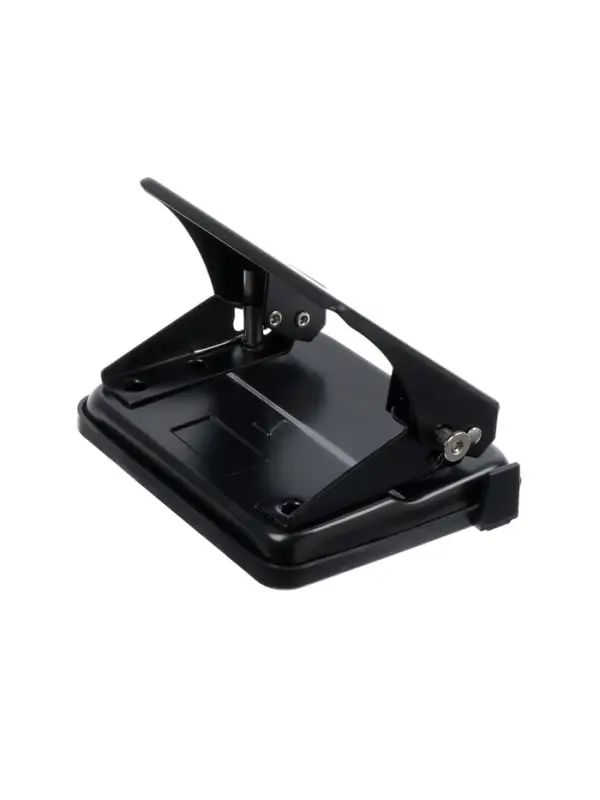 Дырокол 20л метал черный, с линейкой