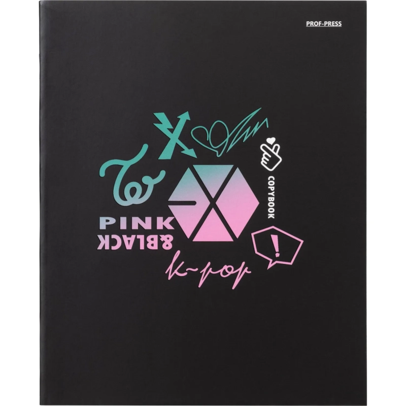 Тетрадь КЛЕТКА 48л. K-POP (48-4436) цвет.мел.обл., матов. ламин., выб. лак