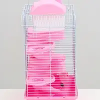 Клетка для мелких грызунов &laquo;Пижон&raquo;, с наполнением, 27&times;21&times;40 см, розовая