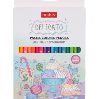 Карандаши 18цв, Hatber, заточ, трехгр, коробка, европодвес 72618