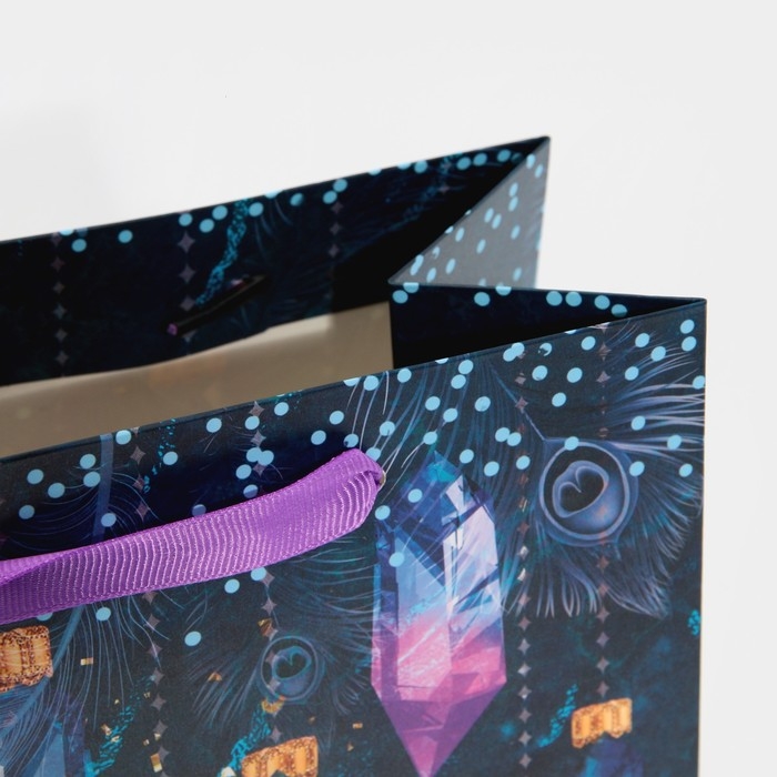 Пакет подарочный новогодний ламинированный «Кристалл», MS 18 х 23 х 10 см