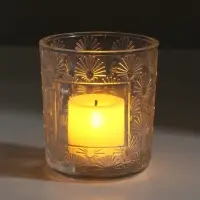 Подсвечник стеклянный &laquo;Цветочки&raquo;, 200 мл, 7.5&times;7.5&times;8.2 см