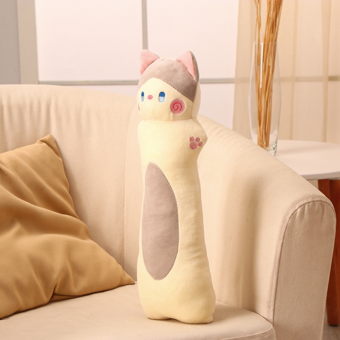 Мягкая игрушка «Кот-батон», 50 см, цвет светло-серый Мягкая игрушка «Кот-батон», 50 см, цвет светло-серый