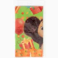 Посуда одноразовая бумажная для праздника, на 10 персон, стакан, тарелка, скатерть, Чебурашка