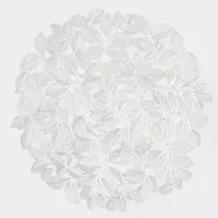 Набор салфеток сервировочных на стол Доляна &laquo;Листья&raquo;, d=38 см, 4 шт., ПВХ, серебристый